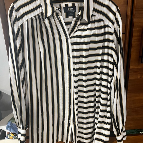Anthropologie Maeve Silky Striped Button Down - Picture 3 of 7